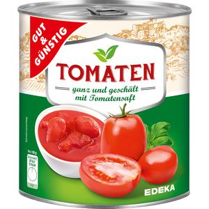 GUT&GÜNSTIG Tomaten ganz und geschält mit Tomatensaft 800g