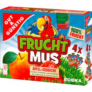 GUT&GÜNSTIG Fruchtmus Apfel-Erdbeere 4x100g