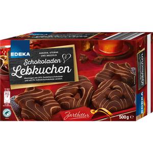 EDEKA Schokoladen Lebkuchen Herzen Sterne Brezel Zartbitter 500g