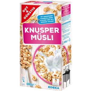 GUT&GÜNSTIG Knusper Müsli weniger süß 600g