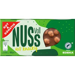 GUT&GÜNSTIG Edel Vollmilch ganze Nuss 100g