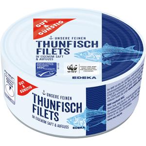 MSC GUT&GÜNSTIG Thunfischfilets in eigenem Saft und Aufguss 195g