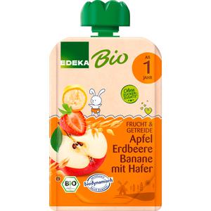 Bio EDEKA Apfel Erdbeere Banane mit Hafer ab 1.Jahr 100g