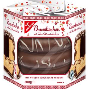 GUT&GÜNSTIG Baumkuchen Zartbitter mit weißem Dekor 300g