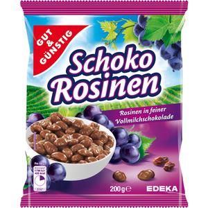 GUT&GÜNSTIG Schoko Rosinen in Vollmilchschokolade 200g