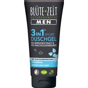 BLÜTEZEIT Men 3in1 Duschgel mit Bio Birkenextrakt&Bio Wacholderbeere mit Gletscherwasser 200ml