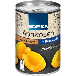 EDEKA Aprikosen halbe Frucht geschält in Birnensaft 410g