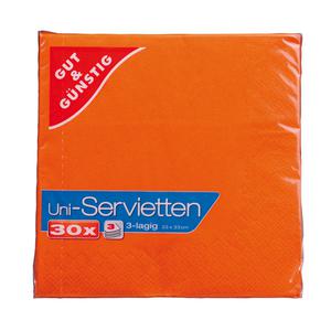 GUT&GÜNSTIG Servietten orange 3-lagig 33x33cm 30ST