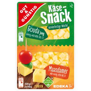 GUT&GÜNSTIG Käse Snack Gouda-Maasdamer 48% 220g VLOG