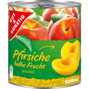 GUT&GÜNSTIG Pfirsiche halbe Frucht leicht gezuckert 820g