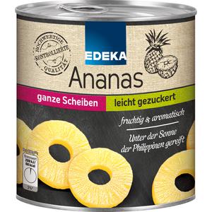 EDEKA Ananas ganze Scheiben leicht gezuckert 836g