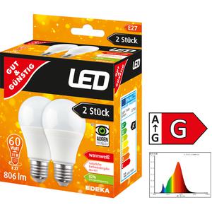 GUT&GÜNSTIG LED-Birne E27 806lm 2700K A+ 11W 2ST