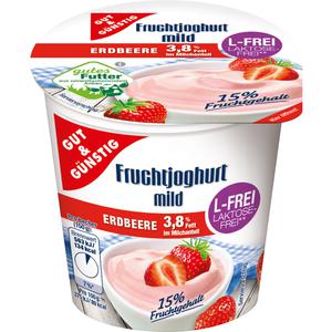 GUT&GÜNSTIG Fruchtjoghurt Erdbeer mild laktosefrei 3,8% 150g