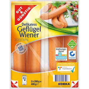 GUT&GÜNSTIG Geflügel Wiener Würstchen 2x200g QS