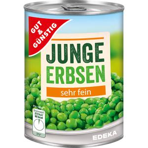 GUT&GÜNSTIG junge Erbsen sehr fein 400g