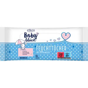 EDEKA elkos Babyglück Feuchte Babytücher mit 99% Wasser 64ST