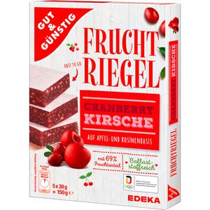 GUT&GÜNSTIG Fruchtriegel Cranberry Kirsche 5x30g