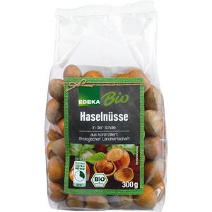 Bio EDEKA Haselnüsse in der Schale 18mm+ Deutschland Klasse II 300g Beutel