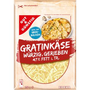 GUT&GÜNSTIG Gratinkäse gerieben 47% 250g