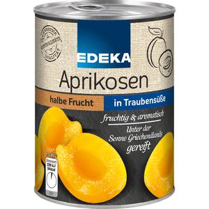 EDEKA Aprikosen halbe Frucht geschält ohne Zucker vollfruchtig 410g