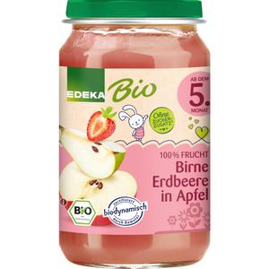 Bio EDEKA Birne Erdbeere in Apfel nach dem 4.Monat 190g