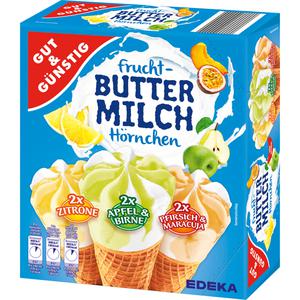 GUT&GÜNSTIG Frucht Buttermilch Hörnchen 6x120ml