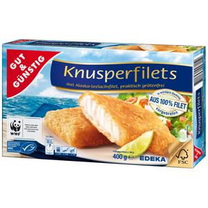 MSC GUT&GÜNSTIG Knusperfilets aus Seelachsfilet im Backteig 400g