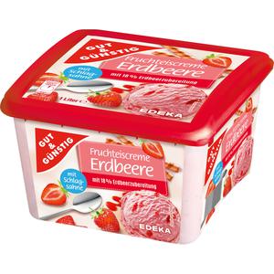 GUT&GÜNSTIG Fruchteiscreme Erdbeere 1l