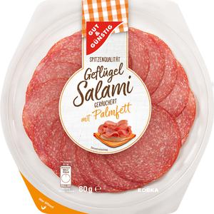 GUT&GÜNSTIG Geflügelsalami Teller mit Palmfett 80g