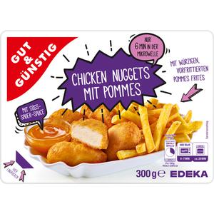 GUT&GÜNSTIG Chicken Nuggets mit Pommes und Dip 300g