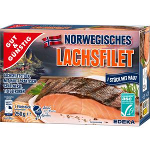 ASC GUT&GÜNSTIG Norwegisches Lachsfilet mit Haut 250g