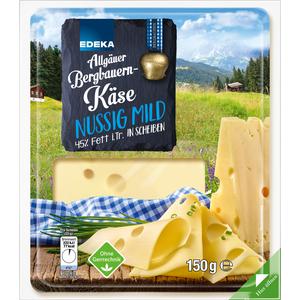 EDEKA Bergbauern Käse mild Scheiben 45% 150g