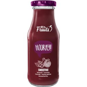 All in Fruits Smoothie Hooray Banane Heidelbeere Granatapfel Acai Aronia 250ml