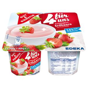 GUT&GÜNSTIG Fruchtjoghurt Erdbeer 3,8% 4x150g