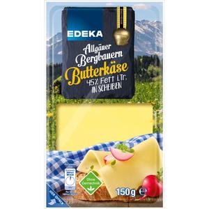 EDEKA Bergbauern Butterkäse in Scheiben 48% Fett i.Tr.150g VLOG