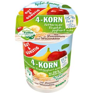 GUT&GÜNSTIG 4-Korn Fruchtjoghurt Apfel-Banane 1,5% 250g