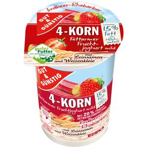 GUT&GÜNSTIG 4-Korn Fruchtjoghurt Erdbeer-Rhabarber 1,5% 250g