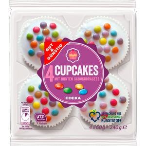 GUT&GÜNSTIG Cupcakes Kakao mit bunten Schokodragees 240g