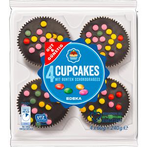 GUT&GÜNSTIG Cupcakes Vanille mit bunten Schokodragees 240g