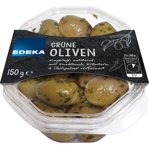 EDEKA grüne Oliven mit Kräutern und Chili 150g