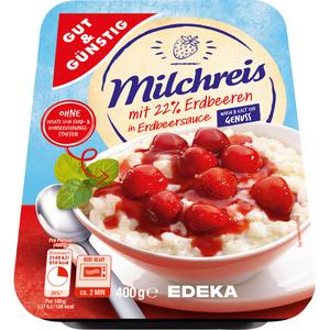 GUT&GÜNSTIG Milchreis mit Erdbeeren in fruchtiger Sauce 400g