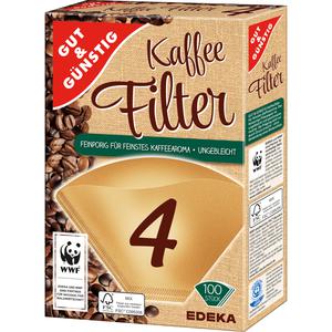 GUT&GÜNSTIG Kaffeefilter naturbraun Größe 4 100ST