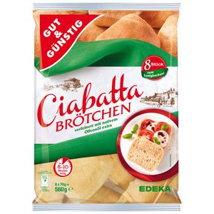 GUT&GÜNSTIG Ciabatta Brötchen 8ST 560g