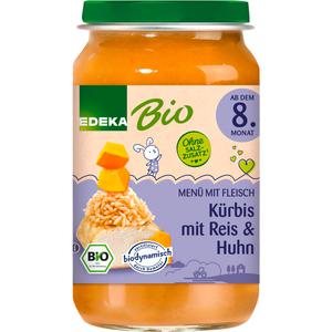 Bio EDEKA Kürbis mit Reis und Huhn ab dem 8.Monat 220g