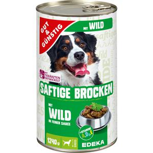 GUT&GÜNSTIG Saftige Brocken mit Wild 1240g