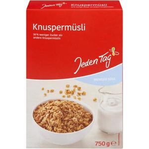 Jeden Tag Knusper Müsli weniger süß