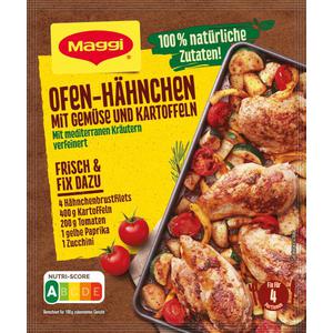 Maggi Natürlich & Bewusst Hähnchen mit Gemüse & Kartoffeln mariniert vom Blech