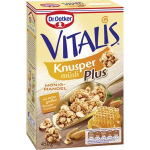 Dr. Oetker Vitalis Knuspermüsli Plus Honig-Mandel