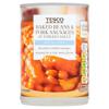 Tesco BAKED BEANS & PORK SAUSAGES IN TOMT SCE 395G