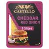 Castello Cheddar Cheese Slices With Red Onion 150G